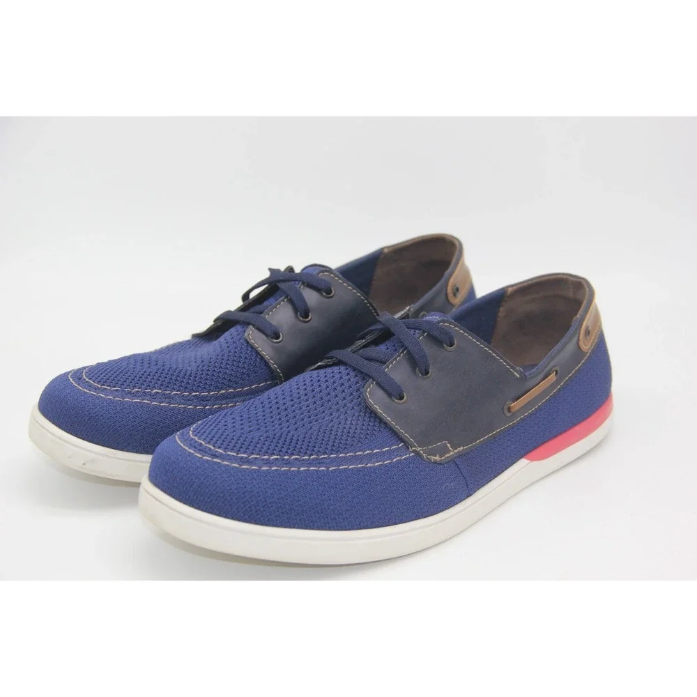 Ferrato Boat Shoes Mens Size 9 Blue Red White Lightweight Causal Lace Up
